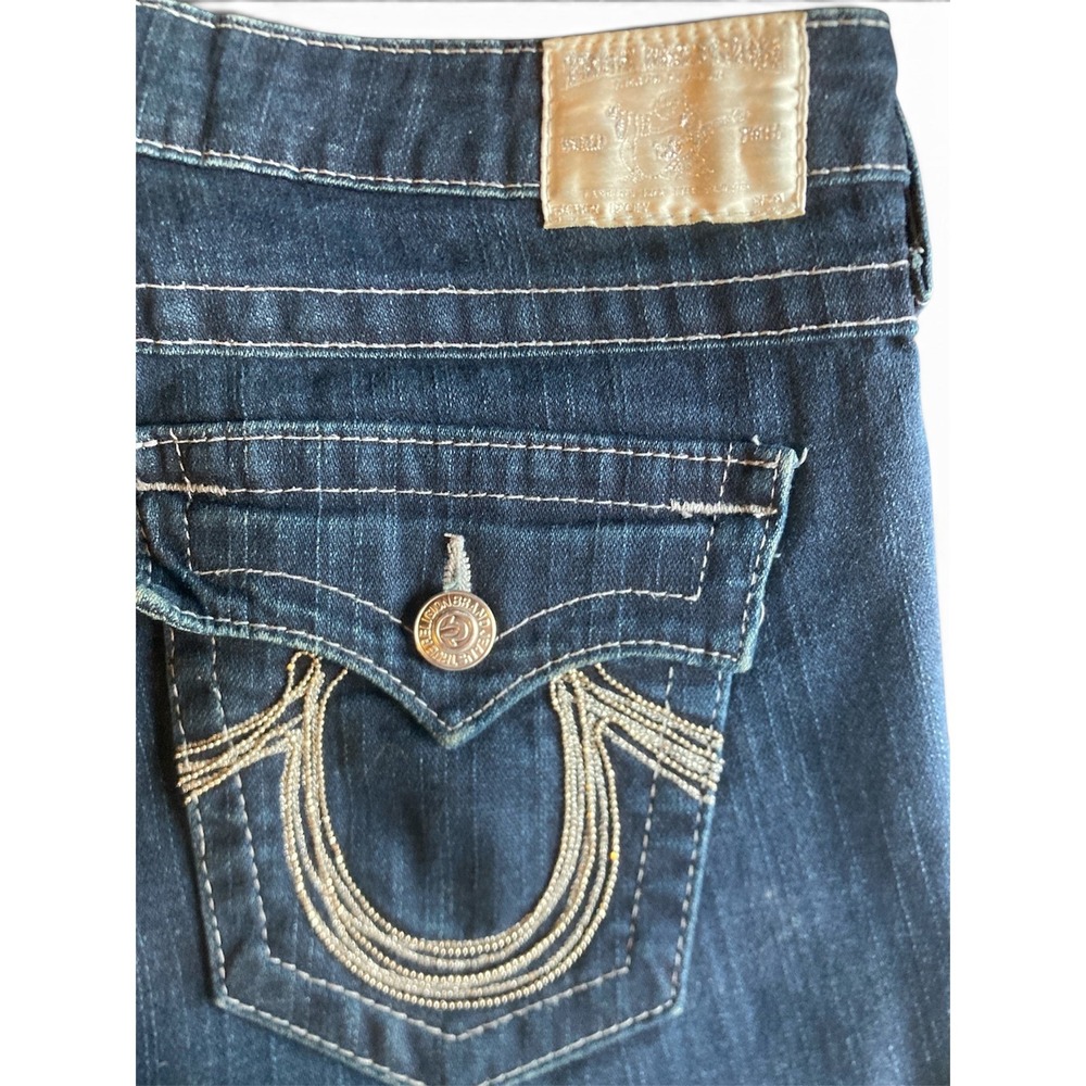 True Religion Becky Vintage Dark Wash Straight Leg Jeans USA Made Womens Size 29 - Picture 2 of 11